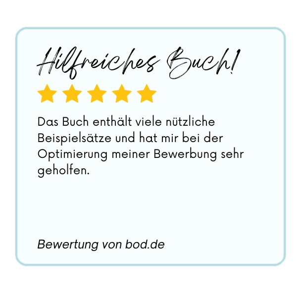 BoD-Bewertung für Bewerbungsbuch