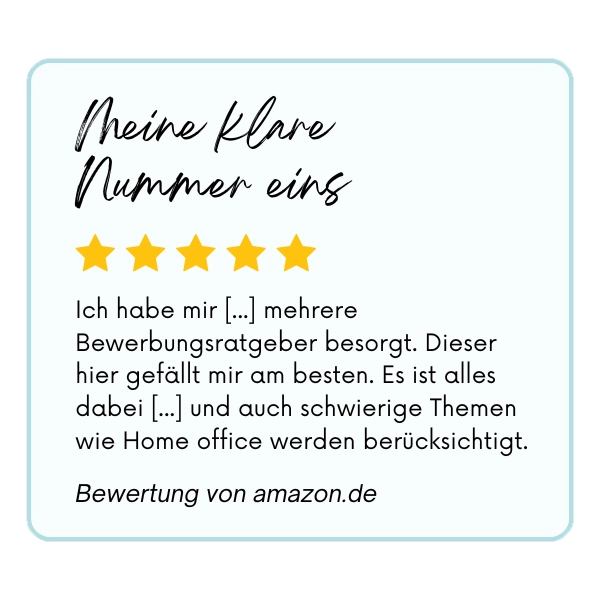 Bewerbung schreiben: Rezension bei Amazon